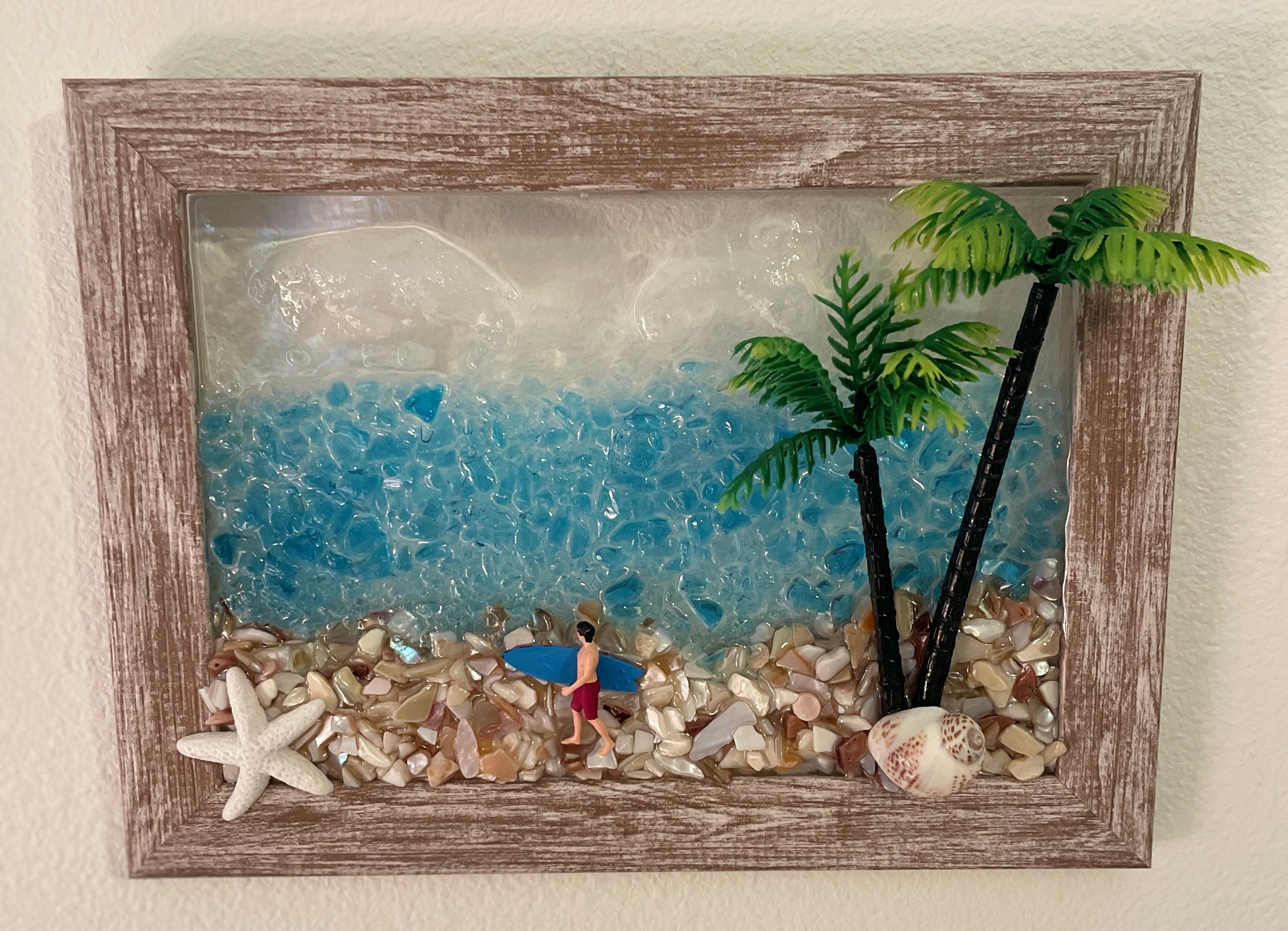 Surfer and Palm Tree - 5" x 7" | Beach Vibe