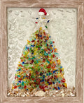 Christmas Tree made Crushed Glass - 8" x 10" | Beach Vibe #1058
