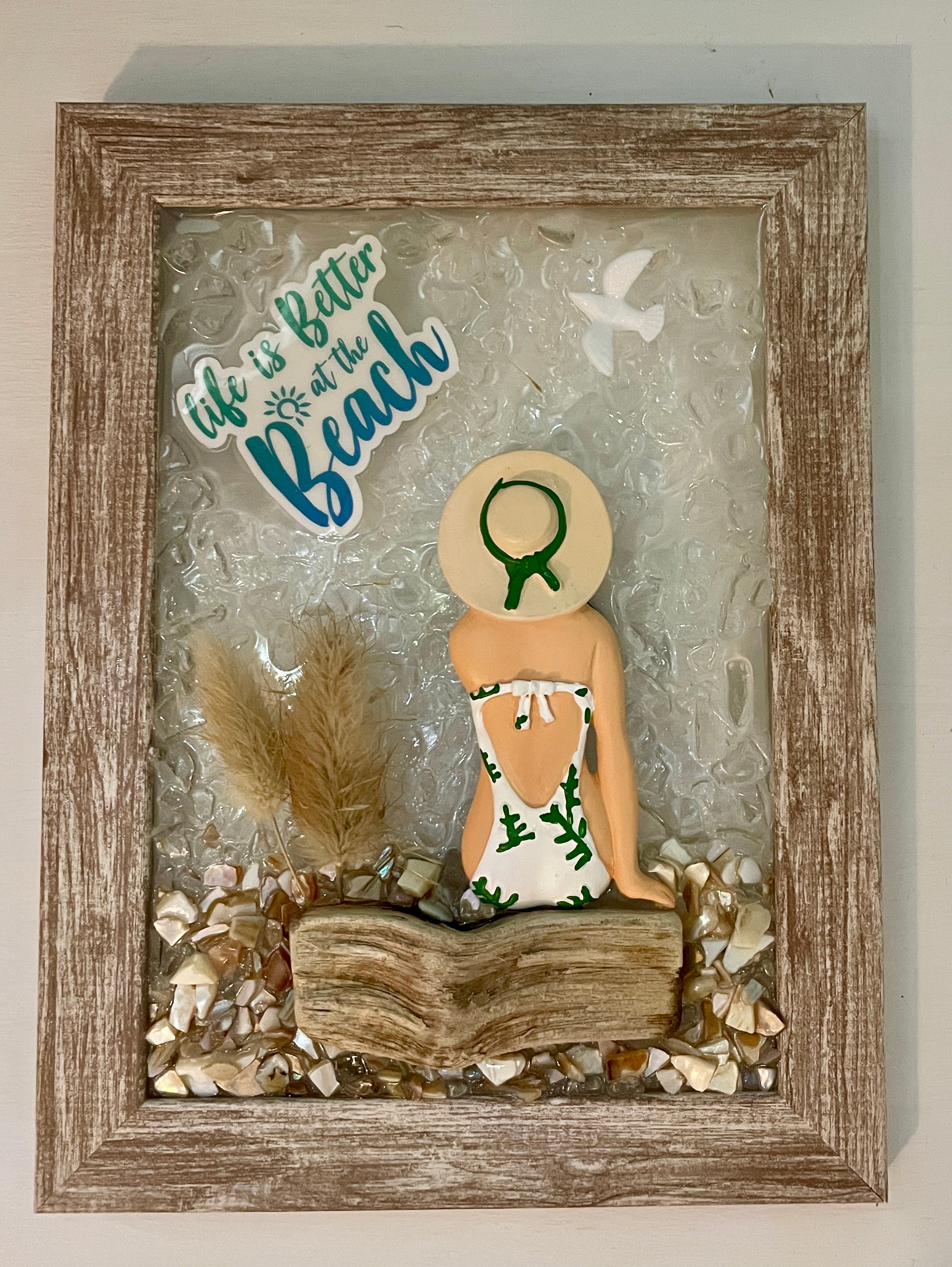 Beach Babe with saying "Life is Better at at the Beach" - 5" x 7"