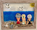 Three (3) Ladies on Beach Log Drinking Beer - 8" x 10" |Beach Vibe