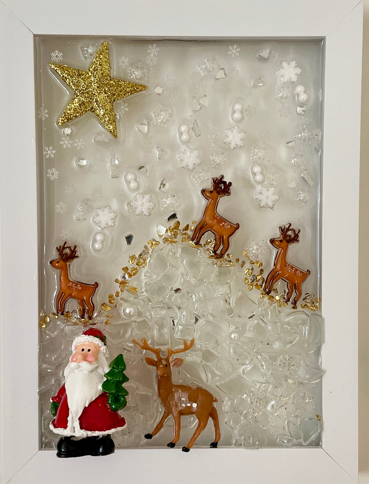 Santa and His Reindeer - 5" x 7" | Holiday Picture #1024