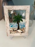 Palm Tree on the Beach with Seagulls - 5" x 7" Coastal Art | Beach Vibe