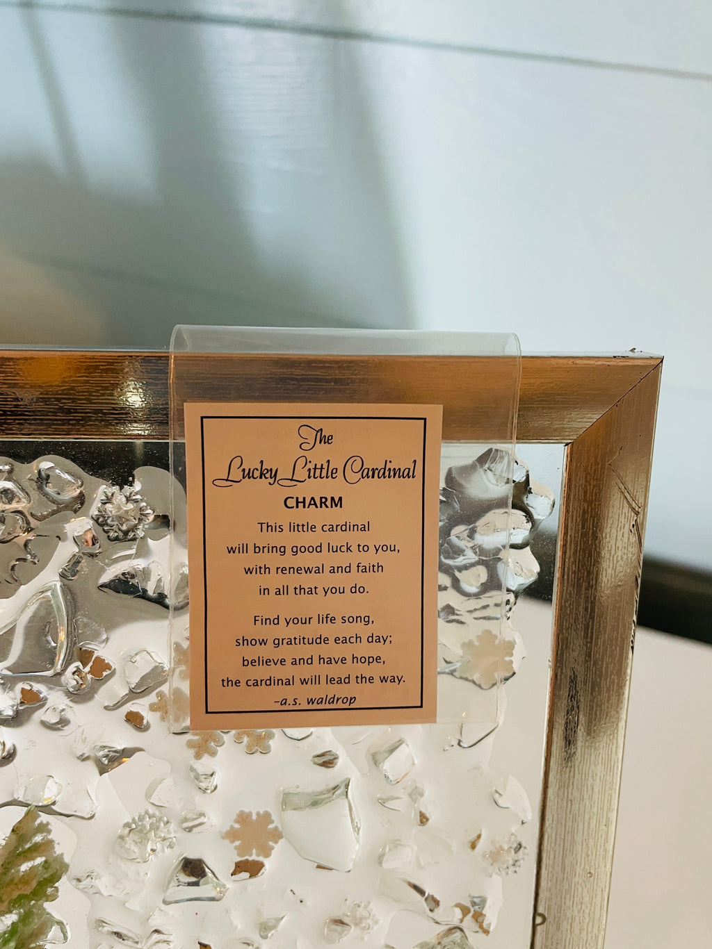 Cardinal Crushed Glass Picture - Inspirational Beach Decor