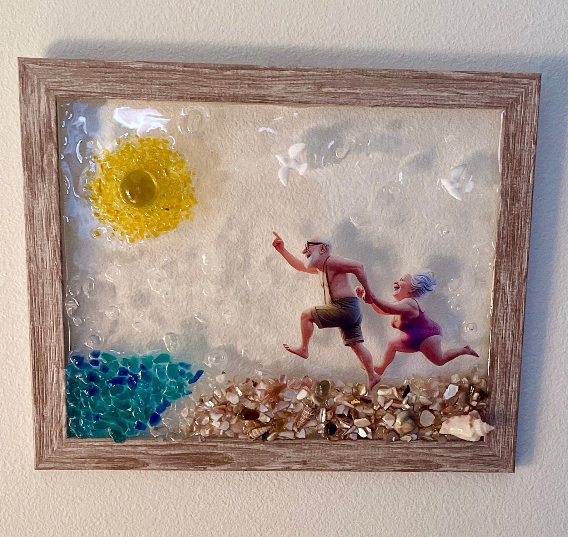 Grandma & Grandpa at the Beach – 8" x 10" Coastal Art | Beach Vibe