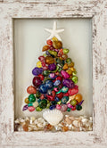 Holiday Tree made with Colored Sea Shells - 5" x 7" | Beach Vibe
