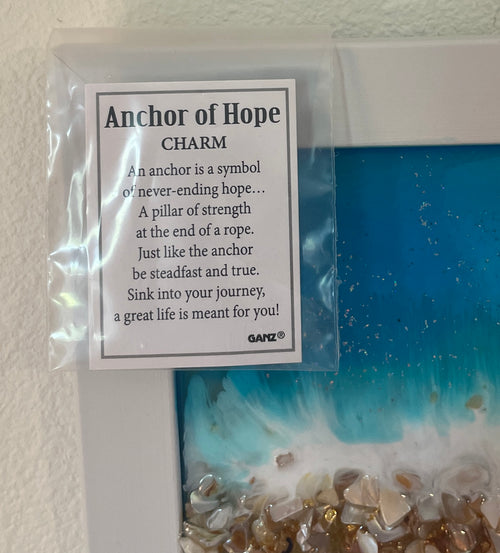 Anchor Charm on the Beach with Inspirational Poem – 4" x 6" | Beach Vibe