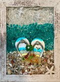 Beach Sandals with Seagulls and Starfish - 5" x 7" | Beach Vibe Designs