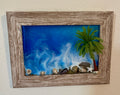 3" x 5" Palm Tree Beach Art with Real Shells | Coastal Decor