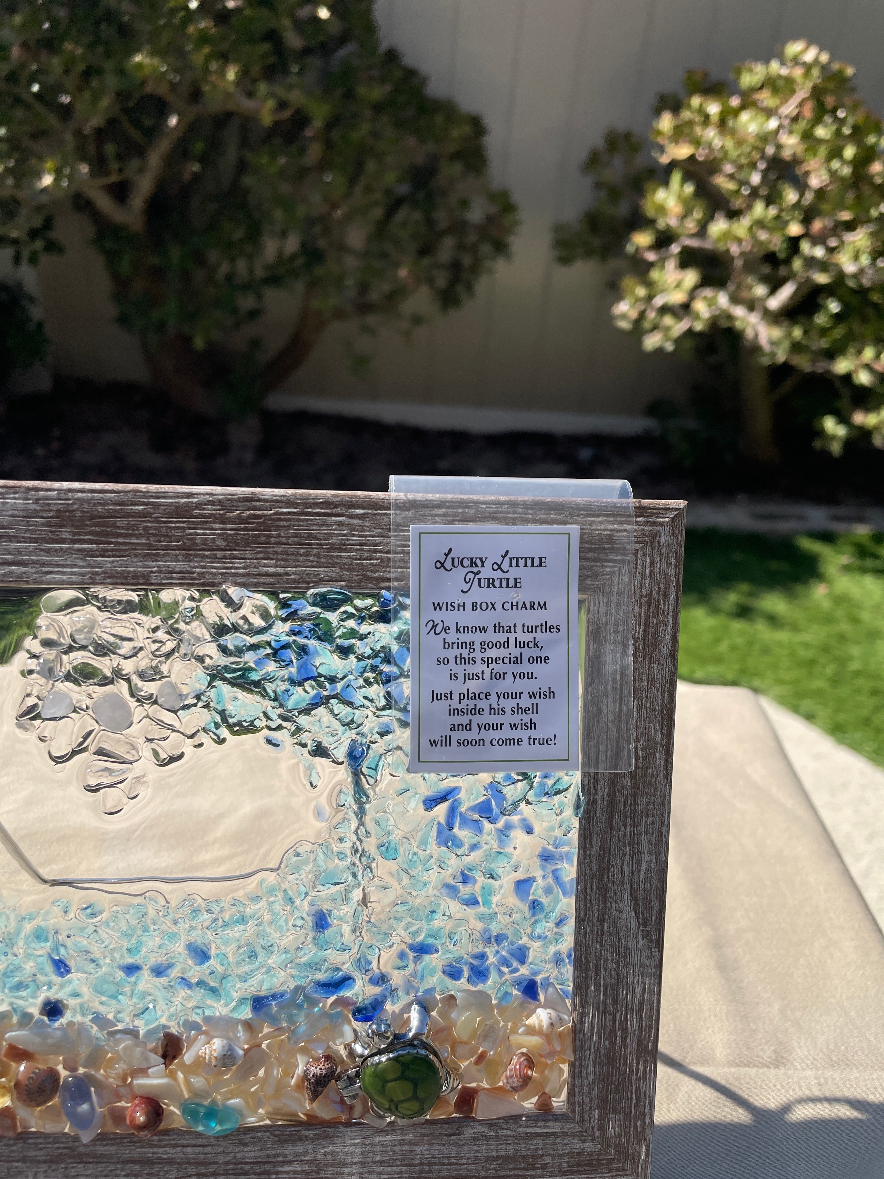 Lucky Turtle Charm with Starfish - Inspirational Beach Note attached - 4" x 6" | Beach Vibe