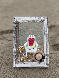Beach Chair & Decorative Hat on the Beach - 4" x 6" Coastal Picture | Beach Vibe