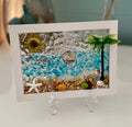 Beach Scene with Girl by Palm Tree & More! - 5" x 7" Coastal Art | Beach Vibe