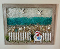Beach Chair Ocean Scene with Crushed Glass - 8" x 10"