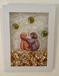 Punch the Japanese Macaque and his Stuffed Companion - 5" x 7"