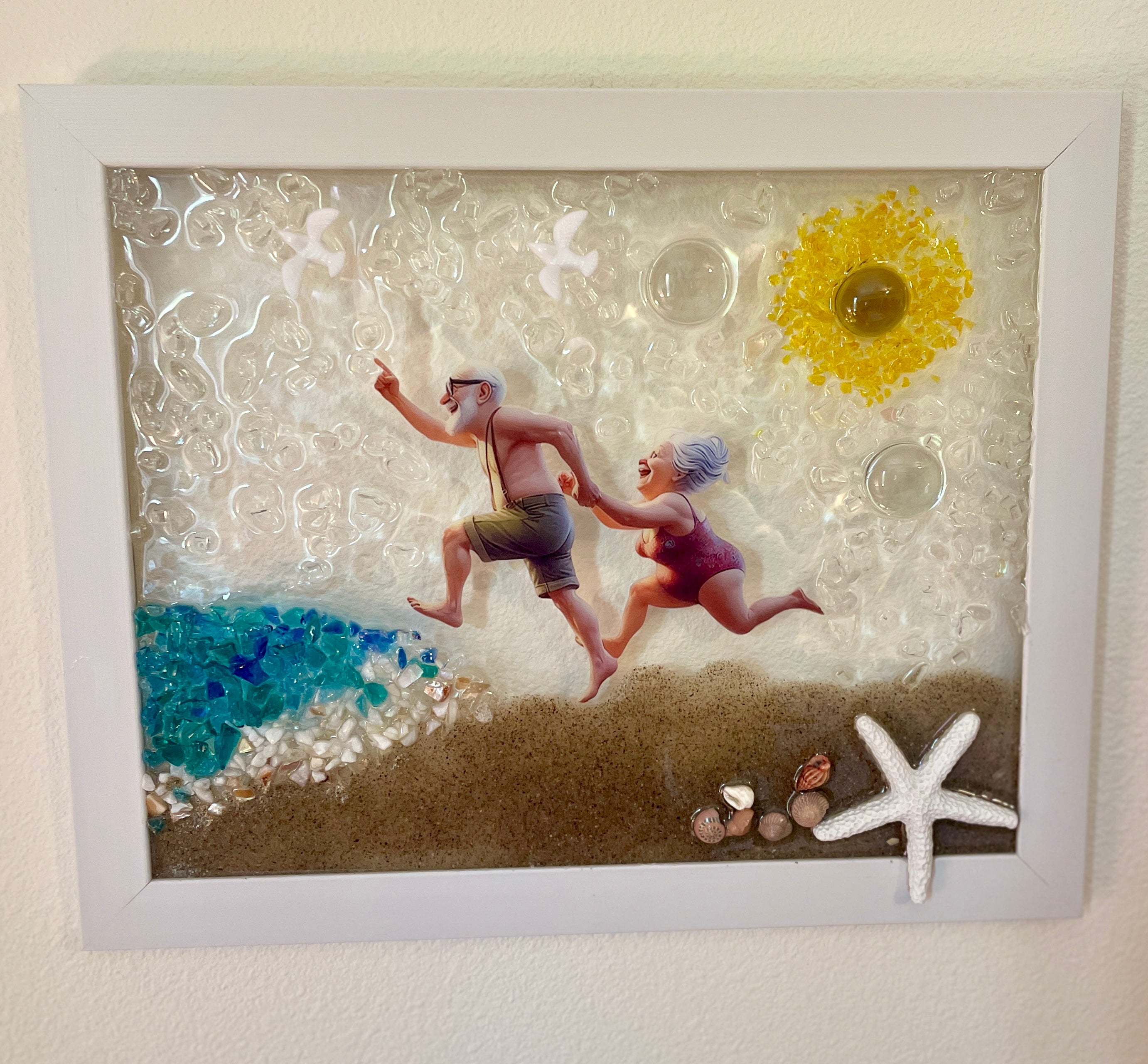 Grandma & Grandpa at the Beach – 8" x 10"