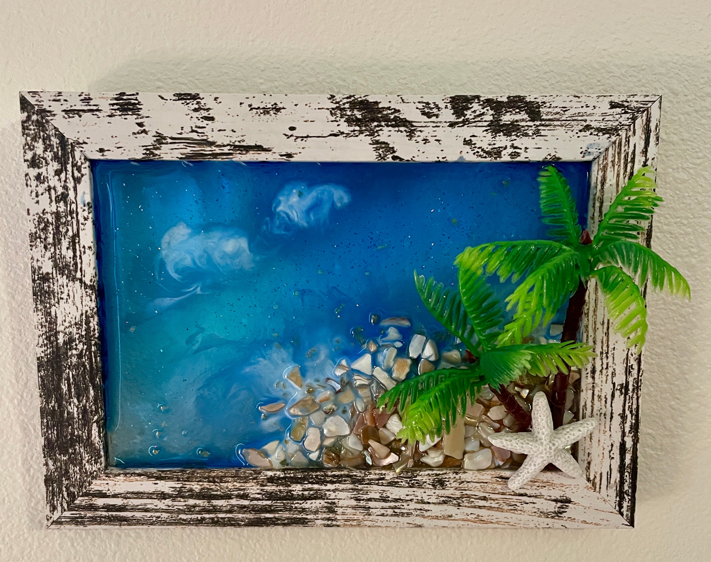Beach Scene with Palm Trees & Starfish – 4" x 6"