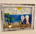 Two Beach Babes on Driftwood Log - 8" x 10" | Beach Vibe