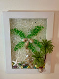 Palm Tree & Starfish - 5x7 Crushed Glass Wall Art