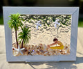 Girl Doing Yoga on the Beach – 5" x 7" Coastal Wall Art