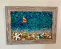 5" x 7" Coastal Wall or Window Art - Starfish & Message in a Bottle