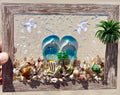 Beach Sandals with Palm Tree and Seagulls - 5" x 7" | Beach Vibe