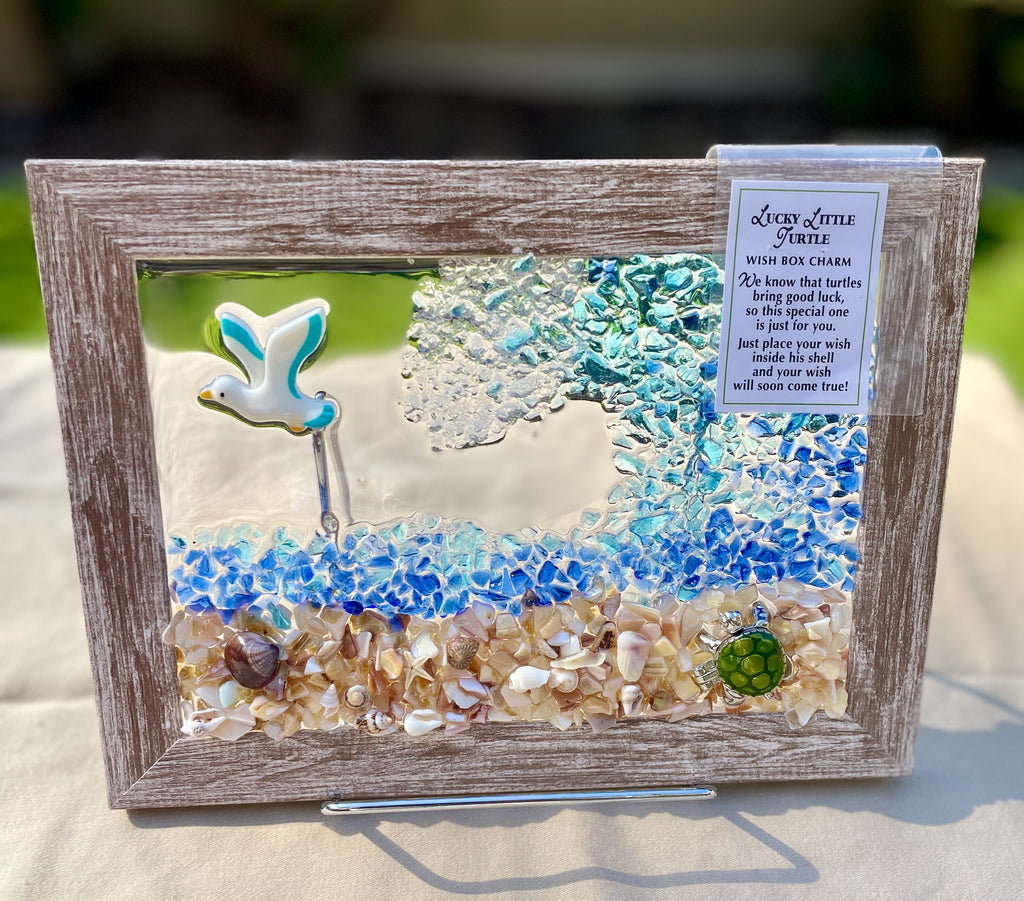 Lucky Turtle Charm - Inspirational Beach Note attached - 4" x 6" | Beach Vibe