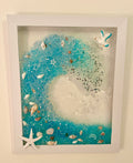Ocean Wave with Seagull Flying By - 11" x 9" | Beach Vibe Designs