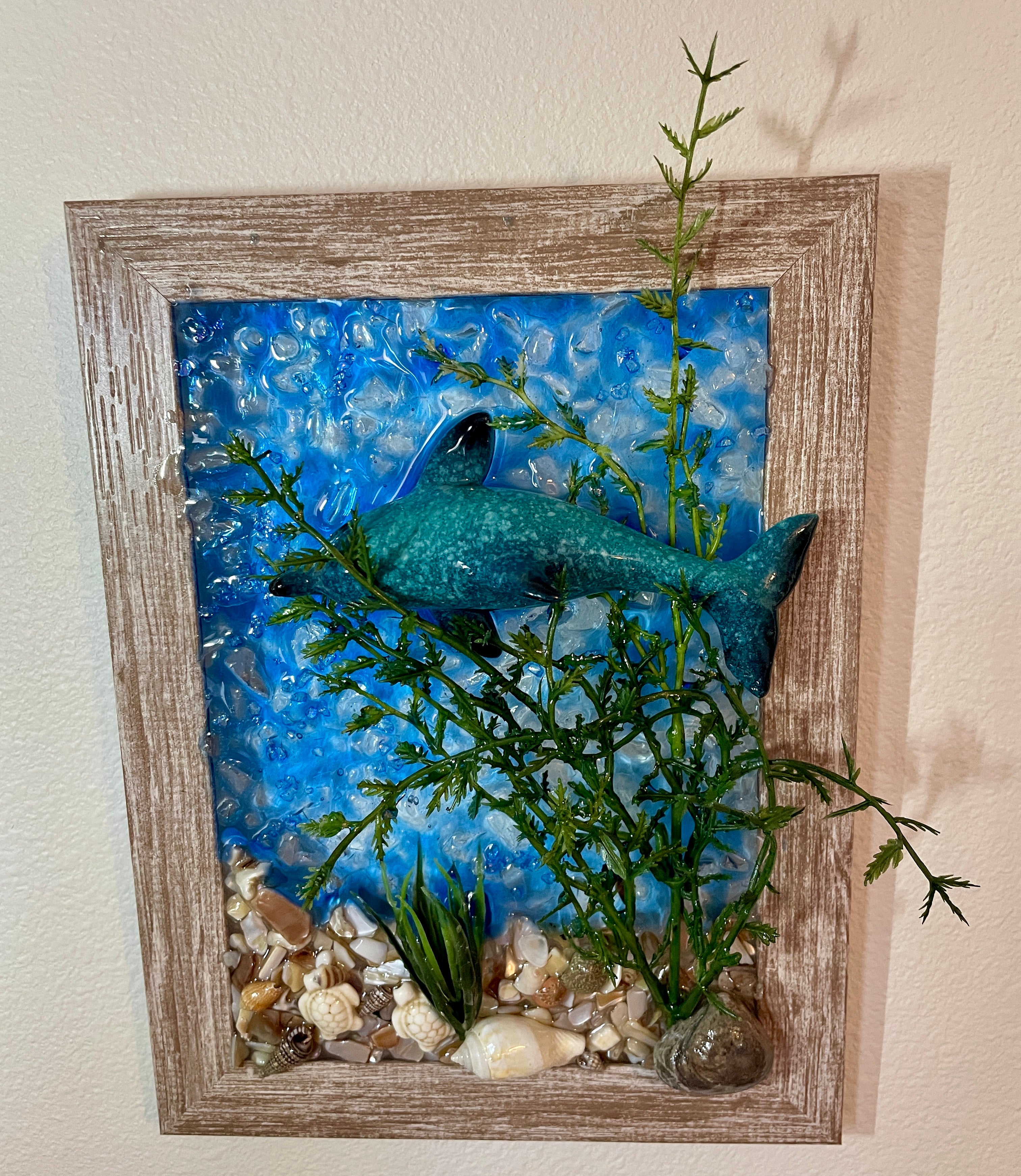 Dolphin frolicking in the ocean - Crushed Glass 5" x 7"