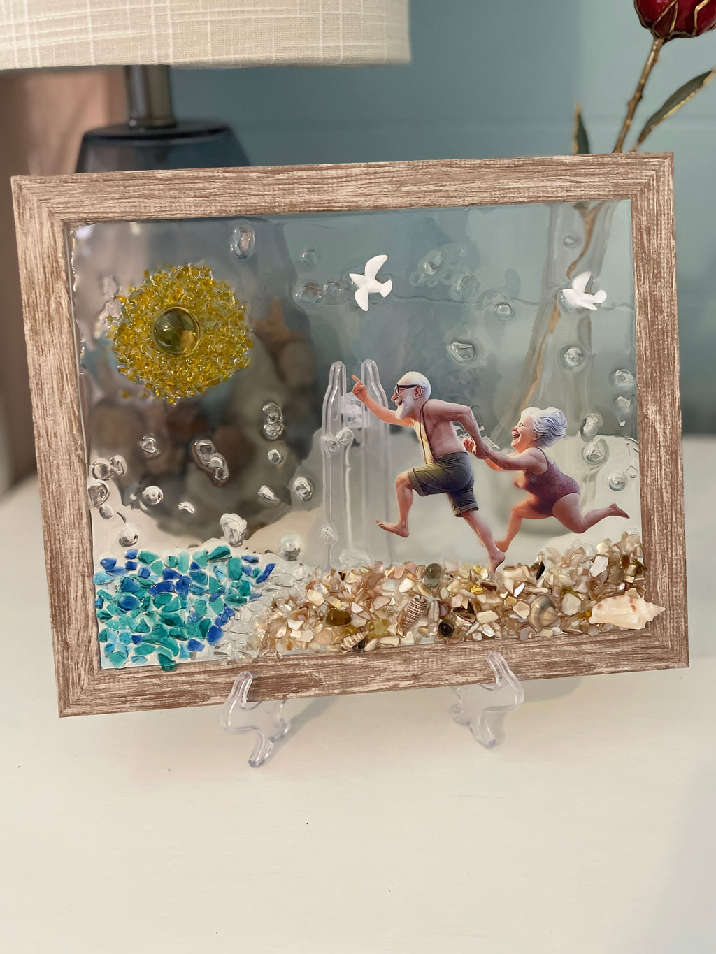 Grandma & Grandpa at the Beach – 8" x 10" Coastal Art | Beach Vibe