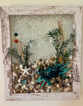 Crab on a bed of Sea Shells - 8" x 10" Coastal Art