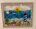 Beach Scene with Lighthouse – 8" x 10" Coastal Wall Art