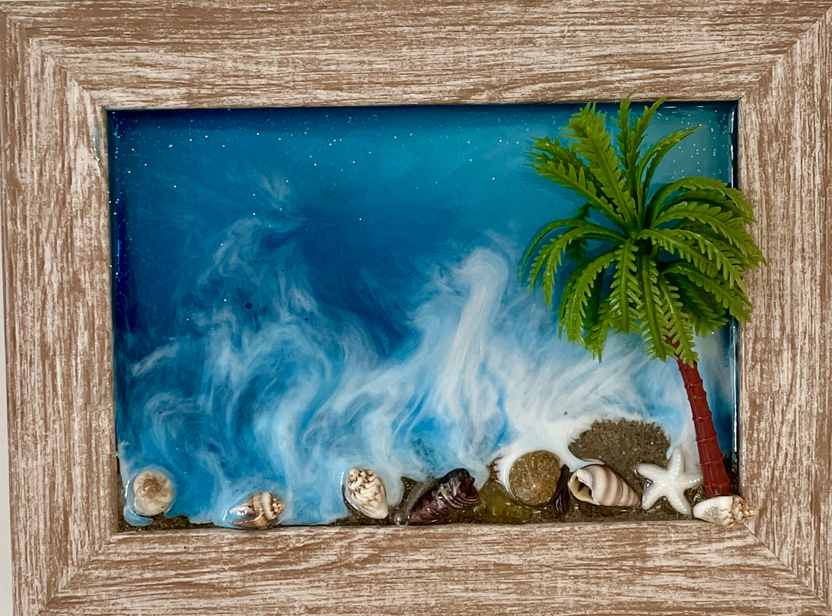 Beach Scene with Palm Tree - 3" x 5" | Beach Vibes #1081