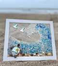 Sea Turtle with an Ocean Wave - 8" x 10" Crushed Glass Picture