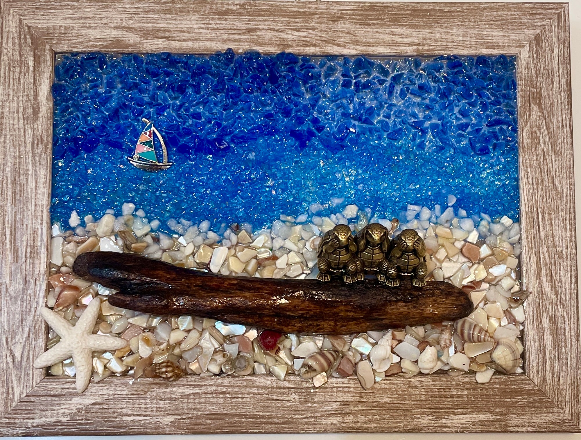 Turtles on Log — See No Evil, Hear No Evil, Speak No Evil - 5" x 7" | Beach Vibe Zen