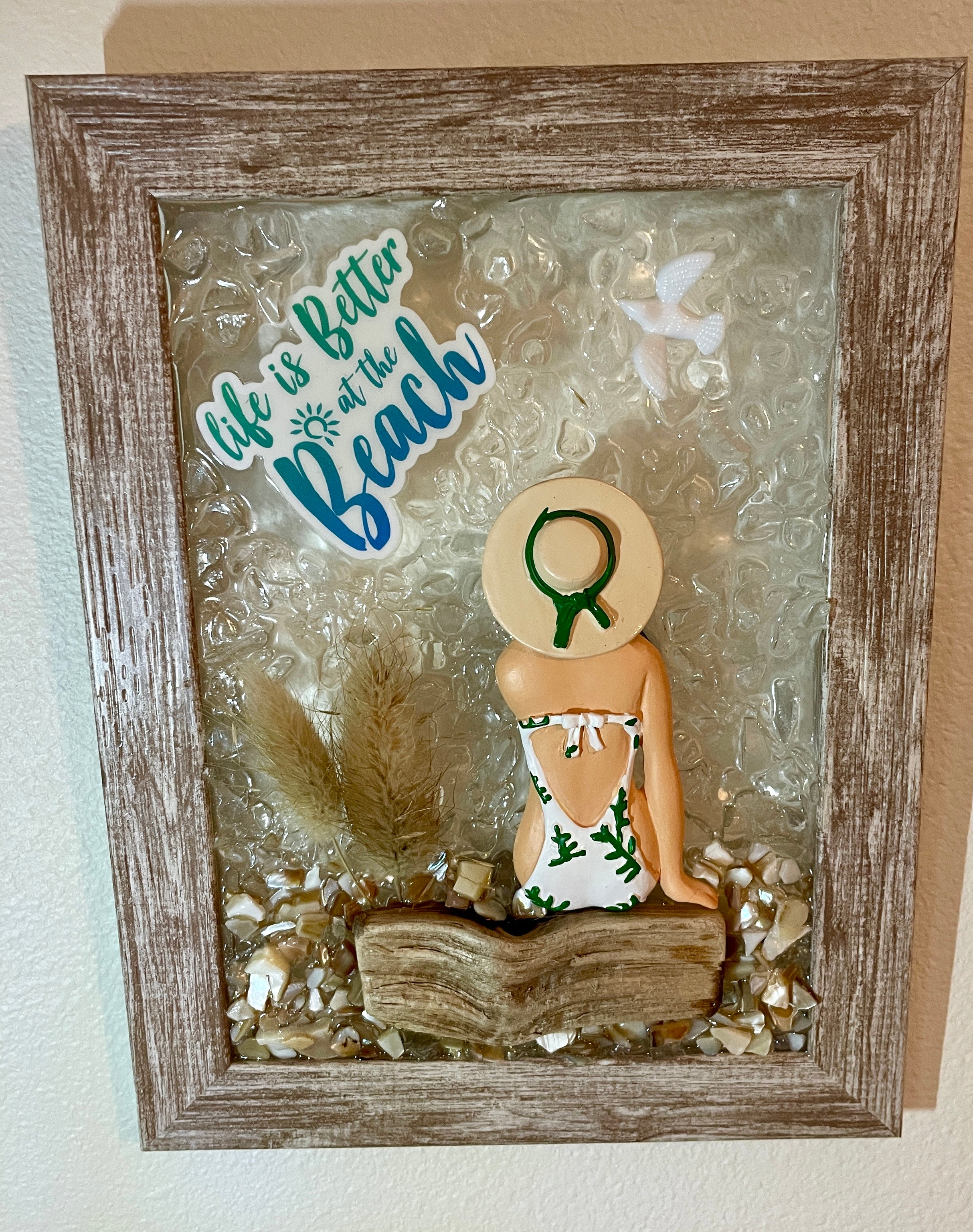 Beach Babe with saying "Life is Better at at the Beach" - 5" x 7"