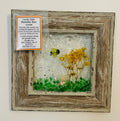Bumble Bee Good Luck Art | 4" x 4" Handcrafted Crushed Glass Picture