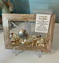 Lucky Sand Dollar! 3" x 5" - Crushed shells with Sand Dollar Charm and Saying