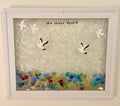 Sea Glass Beach Picture with Faux Sea Glass – 8" x 10" Coastal Wall Art | Beach Vibe