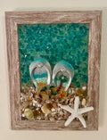 Beach Sandals on Sand with Starfish - 5" x 7"