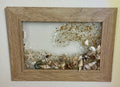Coastal Wave Art - 4" x 6" Crushed Glass with Shells & Starfish