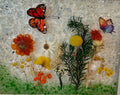 Garden Flowers with 3D Monarch Butterfly - 8" x 10" Crushed Glass Nature Art