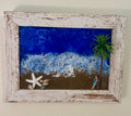 Man Reading and Leaning Against a Palm Tree at the Beach - 5" x 7"