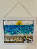8" x 10" Whimsical Beach Scene - Seagulls & Bicycle