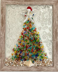 Holiday Tree made with Multi Colored Glass - 8" x 10" | Beach Vibe #1077
