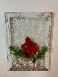 Octopus on Sandy Beach - 5x7 Coastal Crushed Glass Art