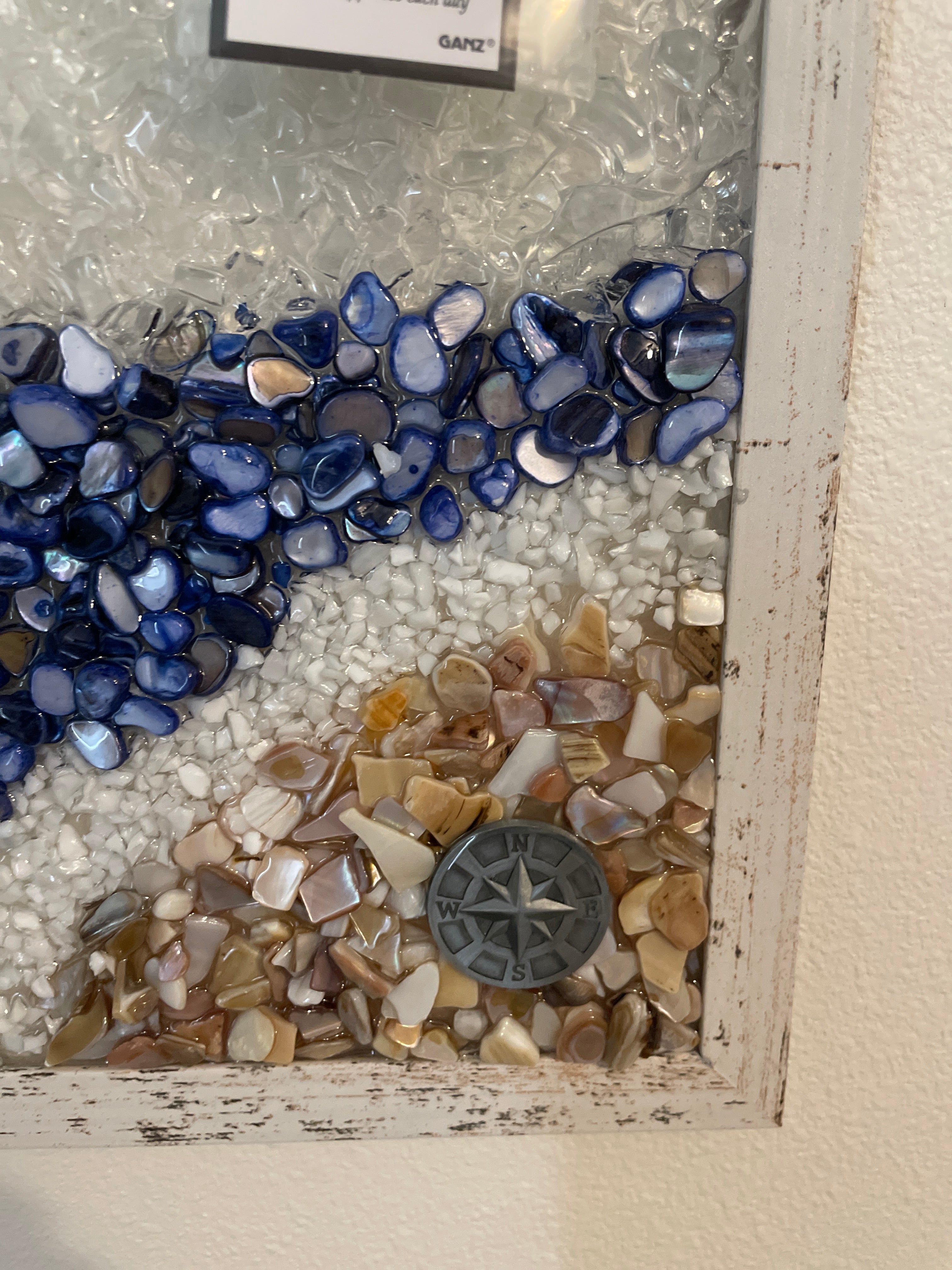 "Life is a Journey" Sailboat - 8x10 Inspirational Coastal Crushed Glass Art