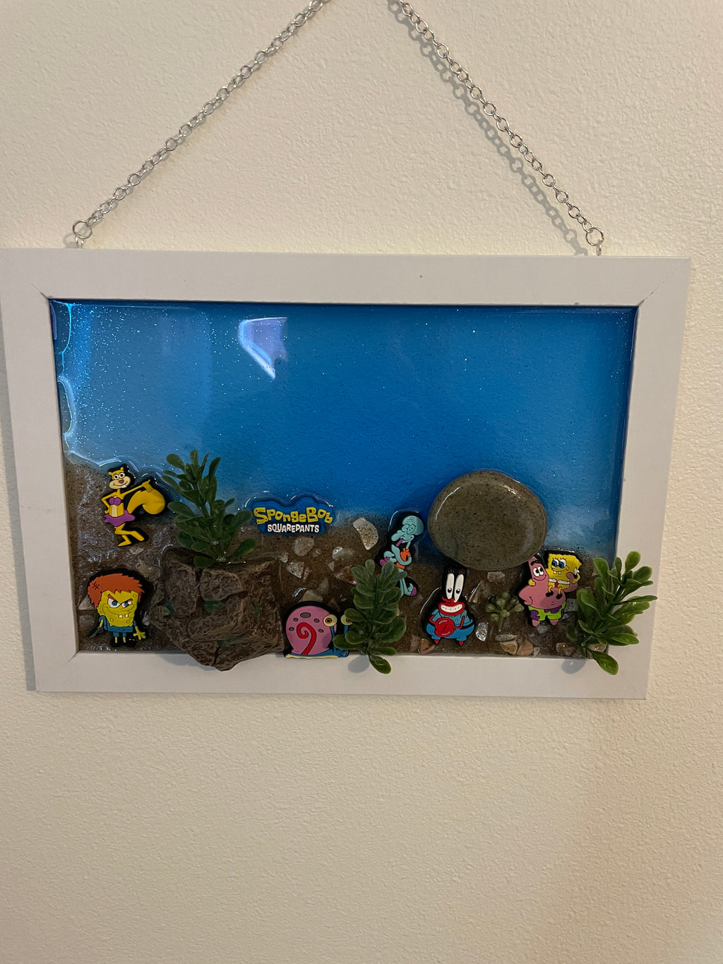 SpongeBob SquarePants with All Characters - 8x10 Crushed Glass Art