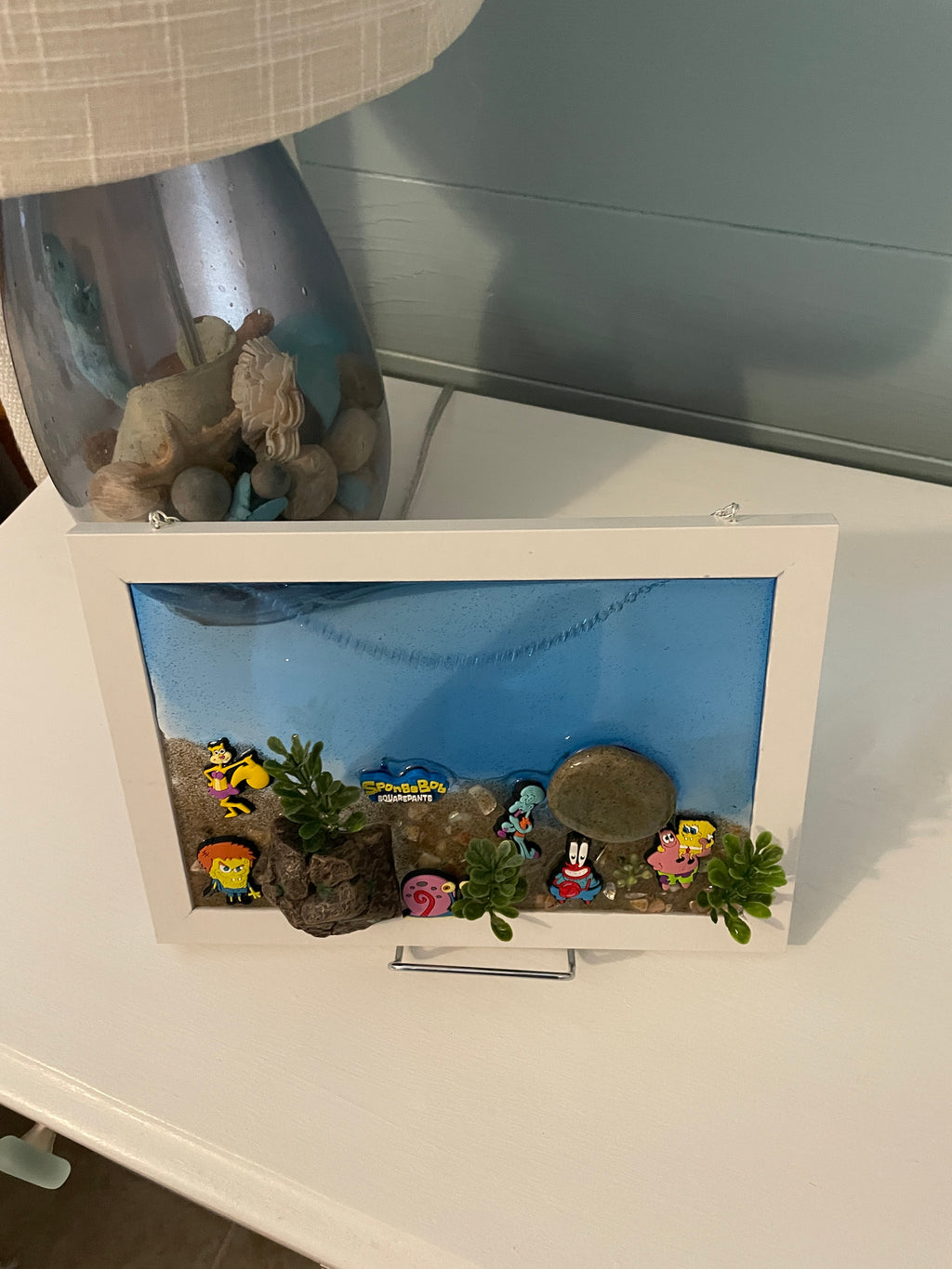 SpongeBob SquarePants with All Characters - 8x10 Crushed Glass Art