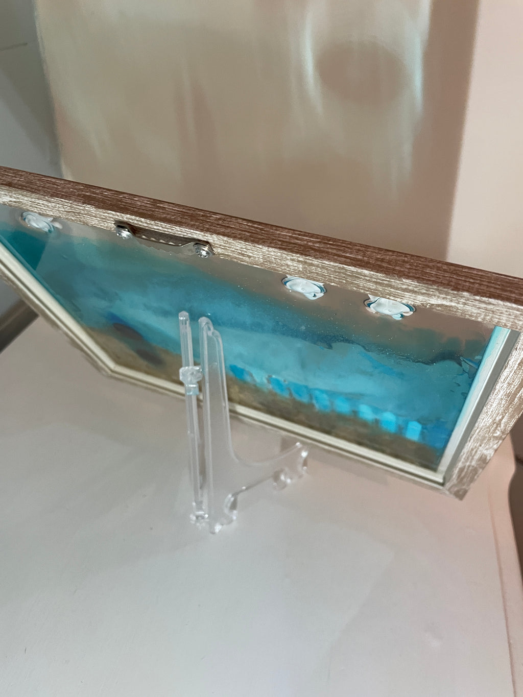 Beach Scene Art 8x10 - White Picket Fence Surfboard Coastal Decor