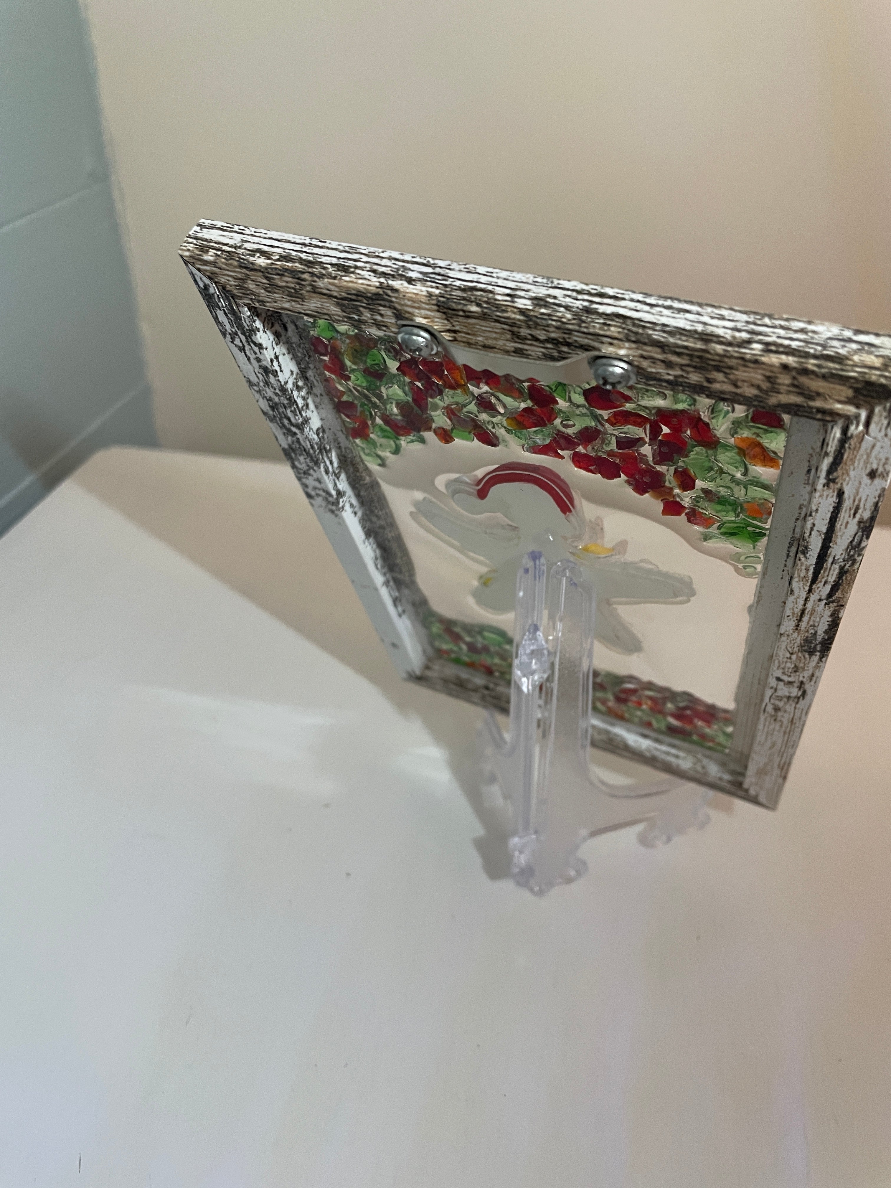 Starfish Crushed Glass Art - 4" x 6" Coastal Christmas Decor