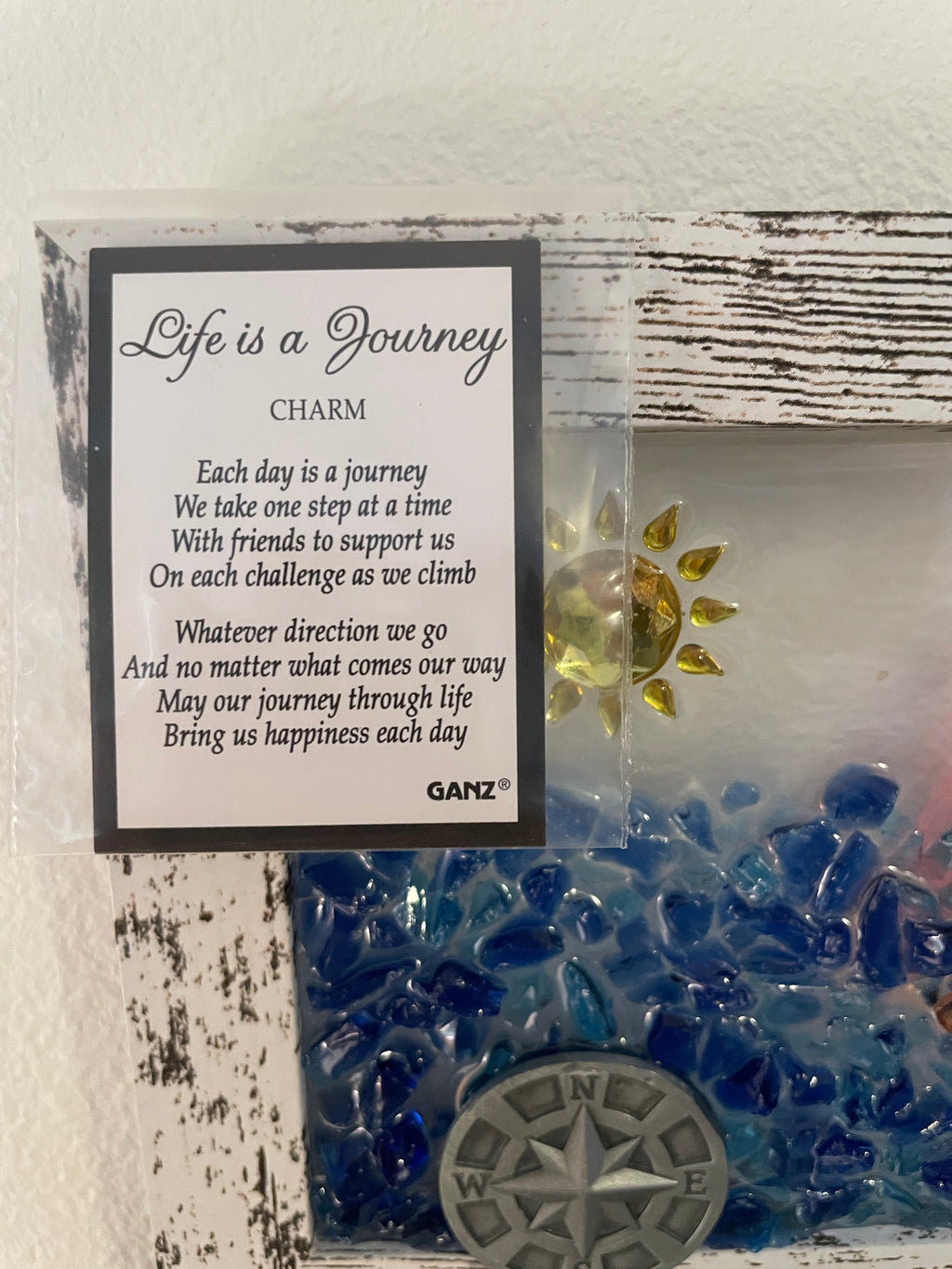 Life is a Journey Theme with Glass Boat and Compass - 4" x 6"